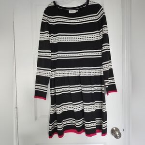 Eliza J Black & White striped sweater dress size XL